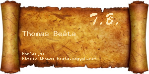 Thomas Beáta névjegykártya