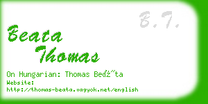 beata thomas business card